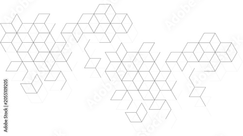 Canvas Print Abstract Isometric Geometric Background with Polygon Block Pattern, Modern 3D Cu