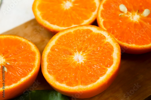 Принти на полотні close-up of orange slices on a cutting board