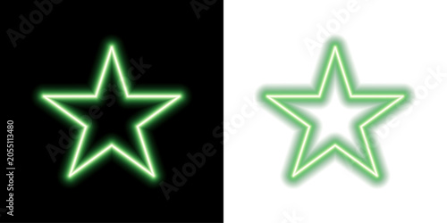 Foto Neon green glowing star-shape