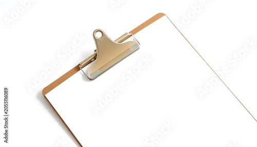 Empty Clipboard Blank White Sheet Simple Office School Supply