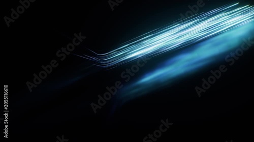 Flowing neon curve lines background, 3d rendering.