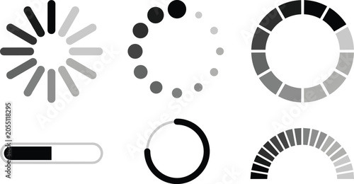 Bild auf Leinwand Loading progress bar indicator set icon vector interface buffering website downl
