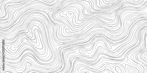 Fotografie Wavy lines pattern monochrome vector illustration with flowing curves