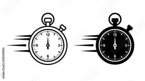 Canvastavla Stopwatch Icon Set Representing Time, Speed, and Precision