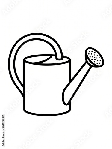 Simple Uncolored Metal Watering Can Coloring Page