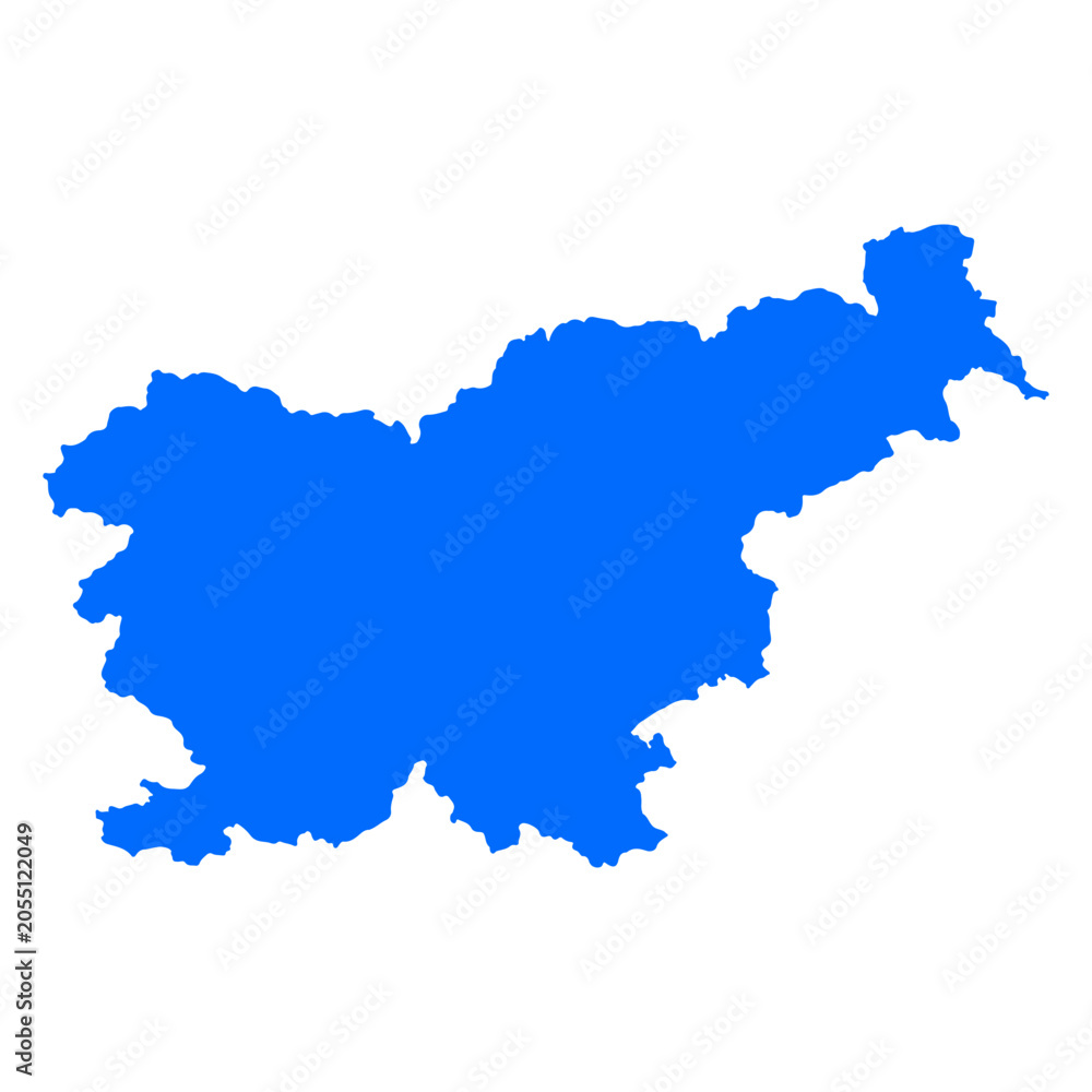 Obraz premium Slovenia map silhouette. Map of the country's borders on a white background