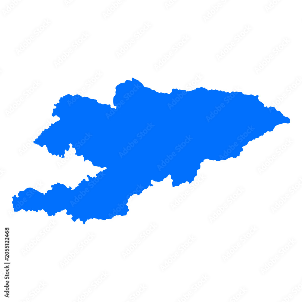 Fototapeta premium Kyrgyzstan map silhouette. Map of the country's borders on a white background