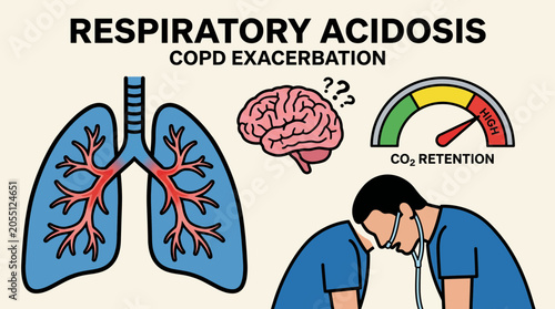 Foto Respiratory Acidosis CO2 Retention in COPD Exacerbation