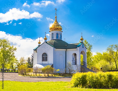 Obraz na płótnie Spring landscape of the city of Krasnoyarsk