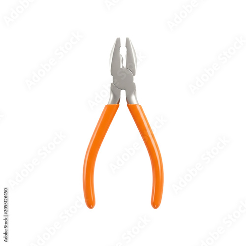  Professional Combination Pliers With Orange Insulated Grips For Electrical Work Isolated On A Plain Transparent Background