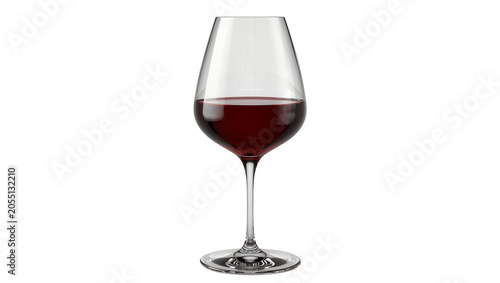 Konstfotografi Isolated beautiful glass of rich red wine, perfectly showcasing its vibrant colo