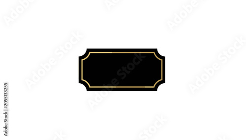Gold Rectangular Frame Icon, Isolated Vector Graphic with Decorative Corners for Web Design and User Interface Elements