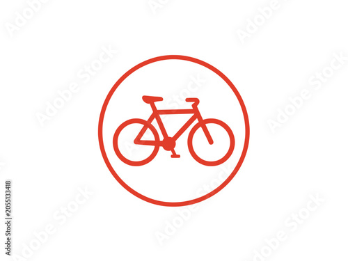 Red Bicycle Icon Vector Illustration, Isolated Transparent Background Symbol for Cycling and Transportation Apps