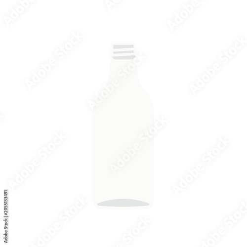 White Glass Bottle Icon, Isolated Vector Illustration for Packaging Design and Beverage Product Labels