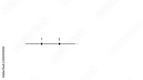 Step by Step Progress Line (5 Steps). Set, different colours. Self drawing animation. Design elements.
