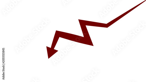 Foto Deflation arrow pointing down then up on transparent background