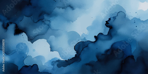 Bild auf Leinwand Abstract blue sky world map illustration with globe continents clouds and global