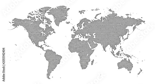 Obraz na plátně Gray World Map on White Background.