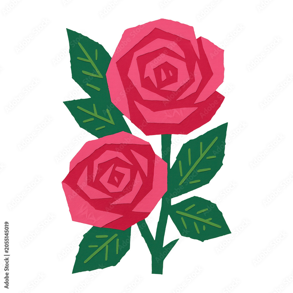 Obraz premium PNG Geometric vibrant rose illustration