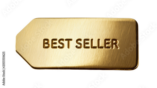 Obraz na plátně Isolated luxury best seller golden badge, premium metallic element with brushed texture