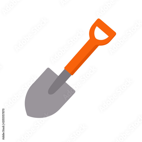 Shovel Icon Vector Illustration, Isolated Transparent Background for Gardening or Construction Use in Web and App Design