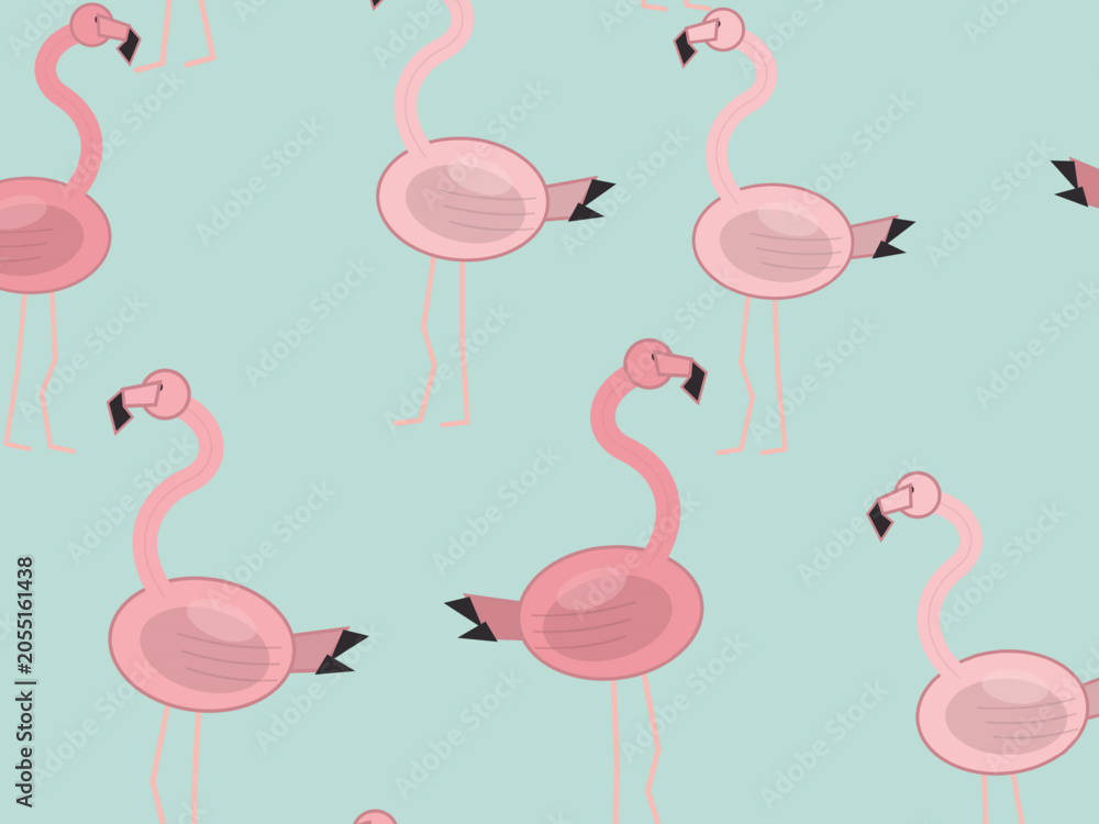 Obraz premium Chic Flamingo Bird Pattern Fashion Print Design