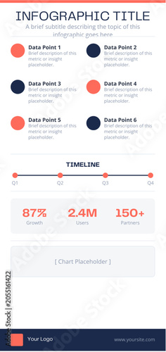 Clean Modern Business Infographic Template With Circular Steps