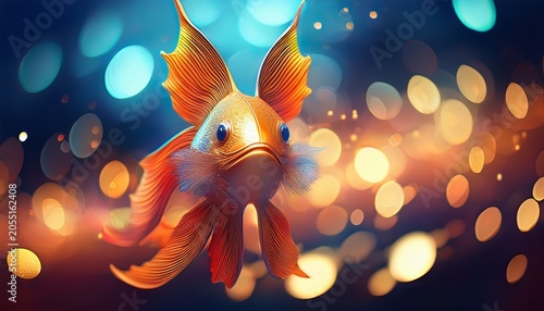 Grusskarte Fische Bokeh Lichter