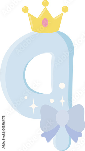 Illustration of Princess Concept Small Letter q