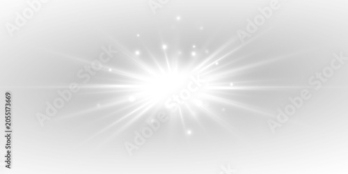 Realistic lens flare effect with bright circles and smooth transparent light leaks. Beautiful sunlight overlay creating magical atmosphere in PNG format.
