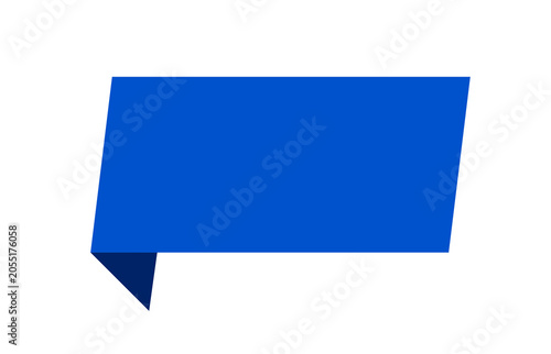 Royal Blue Folded Ribbon Origami Banner Graphic Element Isolated on Transparent Background