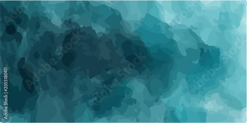 Obraz na płótnie Aqua abstract watercolor background textured fluid strokes conveying depth and movement, a serene blend of deep blues and teals evoking tranquility