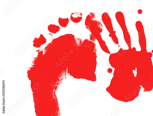 hand print with red paint