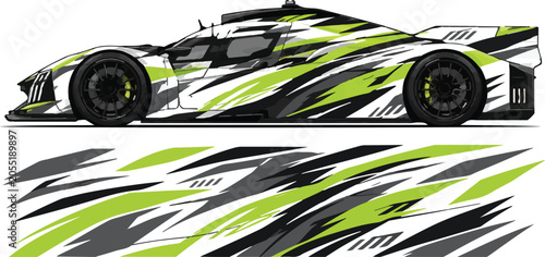 Racing Car Side View Illustration 1.