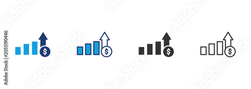 Fotografie High Price Icon Set Multiple Style Collection