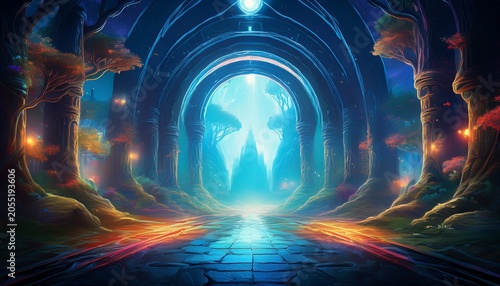 Fantasy Glowing Magical Portal To Another Land