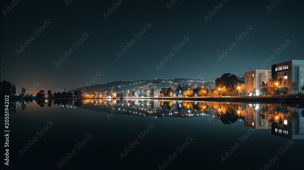 Fototapeta premium Night view of the city with lights 