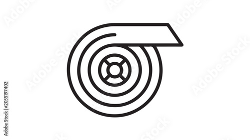 Black Turbocharger Icon On White Background For Car Performance Concepts