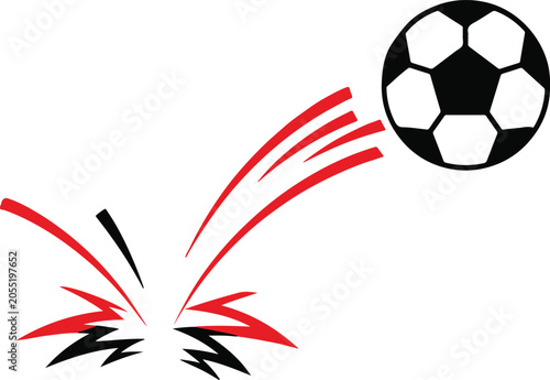 2026 Soccer Ball Speed Logo Vector – Red and Black Abstract Football Goal Graphic Isolated Design
