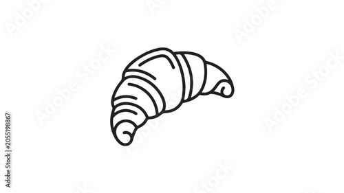 Croissant Pastry Isolated On White For Food Illustration Concepts