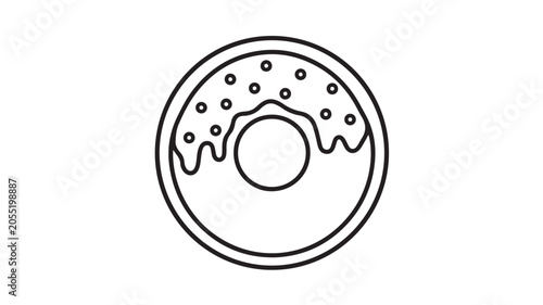 Donut With Icing And Sprinkles On White Background For Food Illustration Concepts