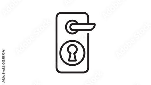 Door Icon With Keyhole And Handle For Security Concepts
