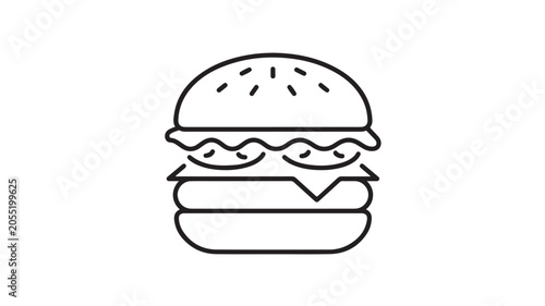 Hamburger Icon Isolated On White For Food Concepts