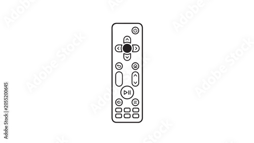 Television Remote Control Device On White Background For Media Technology Concepts