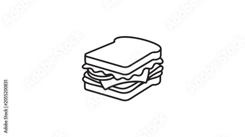 Delicious Sandwich Icon Isolated On White For Food Concepts