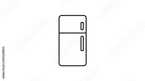 Modern Refrigerator Line Drawing For Kitchen Appliance Concepts