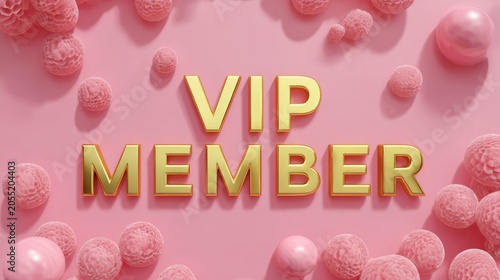 golden vip member design on pink background illustration