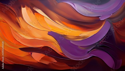 Painted Background With Dark Orange Brown Purple Abstract Colors