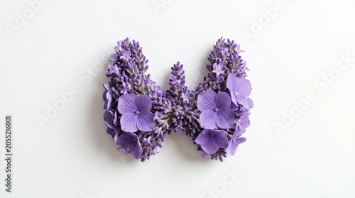 Thyroid made of violet flowers for wellness products, health blogs, and medical illustrations