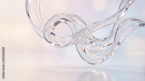 Abstract Liquid Glass Composition with Soft Reflections